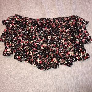Ruffle Flower Crop Tube Top